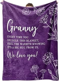 Gifts for Granny, Grandma Birthday Gift from Grandkids, to My Granny Grandma Throw Blanket for Christmas GiltGlimmer Granny Gifts for Grandma, Granny Floral Blanket 50" x 60" B0DHSP946G