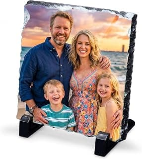 Customized Photo on Natural Slate Stone — an Anniversary or Birthday Keepsake Gift for Women, Mom, Wife, Her, Dad or Family. ArtPix Personalized Slate Picture Frame - Custom Photo Gift Anniversary B0DNKR7K1S