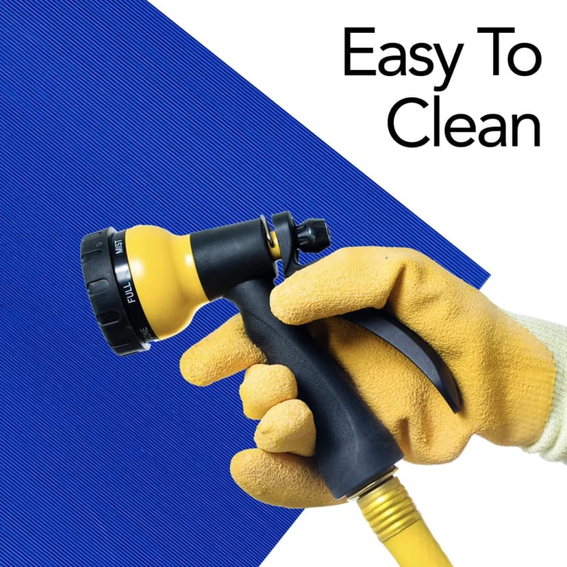 RESILIA Stay-Put Swimming Pool Ladder Mat - Non-Slip, Wide Ribbed, Protective Pad, 36 Inches x 36 Inches, 0.125 Inch Thick, Royal Blue, Made in USA