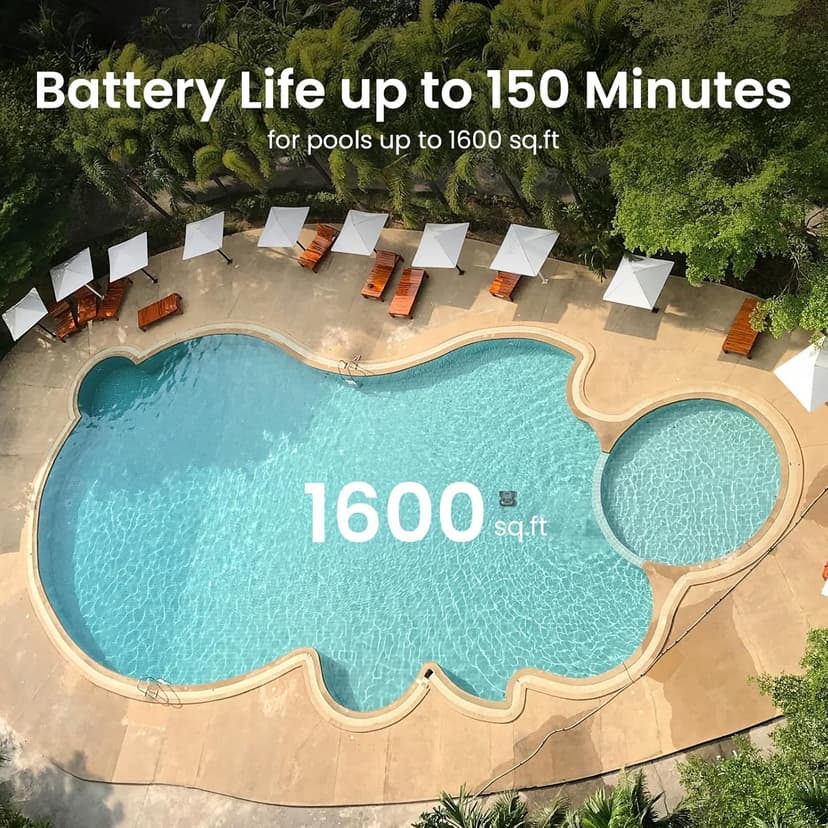 AIPER Cordless Robotic Pool Cleaner, WavePath Navigation, Wall-Climbing, Quad-Motor, 150 mins Runtime for Inground Pools up to 1,600 sq.ft, Seagull Pro ZT6002 (Renewed)