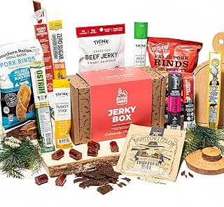 Beef Jerky Gift Basket For Men - Exotic Jerky Variety Pack, Delicious Protein-Packed Snack Box for Dad, Husband - Birthday, Holiday Food Treats for Adults - Unique Food Gifts for Men Who Want Nothing