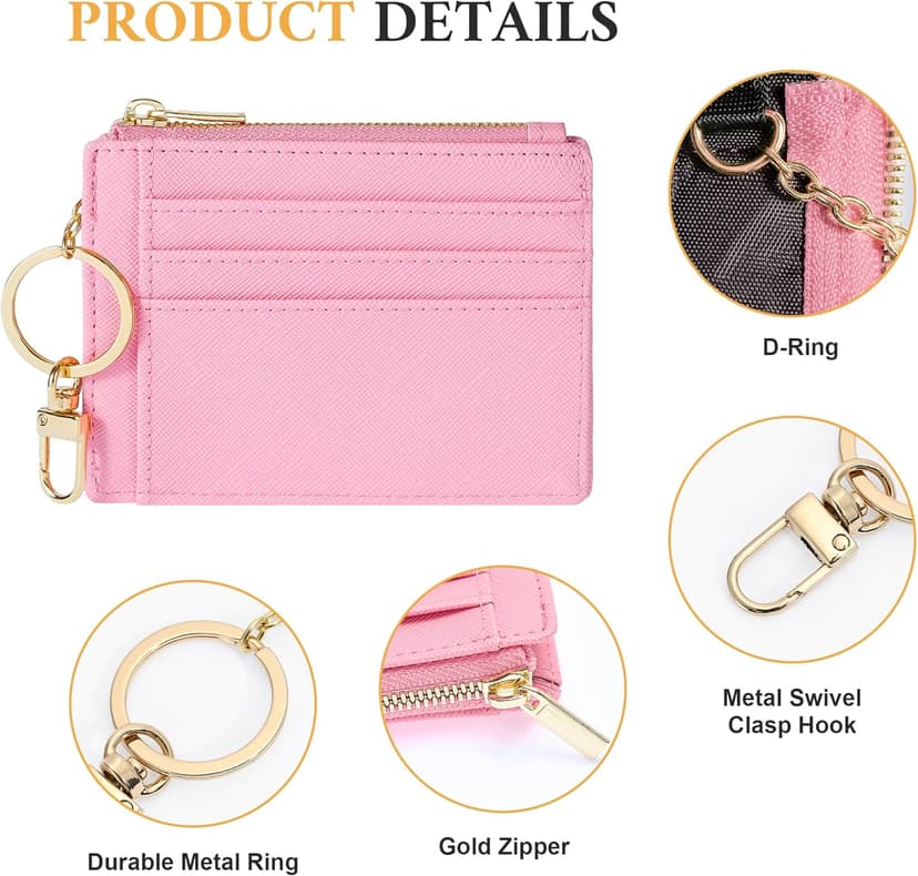 Sodsay Card Case Slim Front Pocket Wallet for Women Credit Card Holder with Keychain