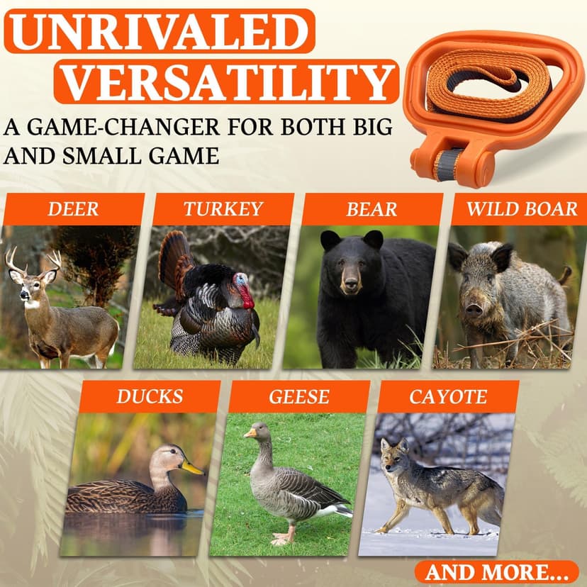 MULTUS Deer Drag Rope & Strap - Heavy Duty Deer Puller for Hunting - Unique Gifts for Hunters, Dad, Men Who Have Everything - Hunting Essentials & Accessories