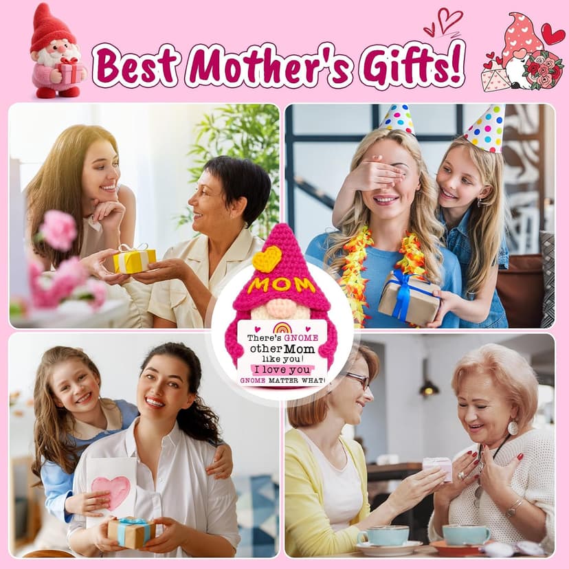 Funny Crochet Gnomes for Mother Mama Mommy Christmas Stocking Stuffers, Cute Mothers Day Gnome Gift from Son Kids, I Love You Mom Birthday Gifts from Daughter - Gifts for Mom Christmas B0F5HSJGL7