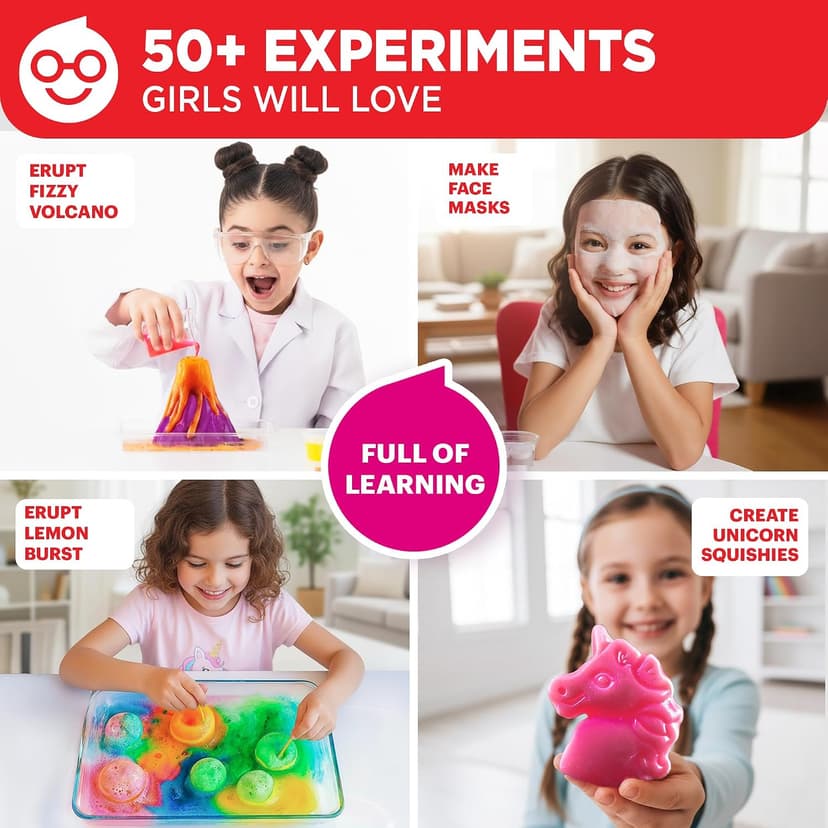 Birthday Gift Ideas for Girls 4, 5, 6, 7, 8 Year Olds, Science Kits for Kids Ages 5-7, STEM Educational Toys Doctor Jupiter Girls' First Science Experiments Kit for Kids Ages 4+ B0D17YL839