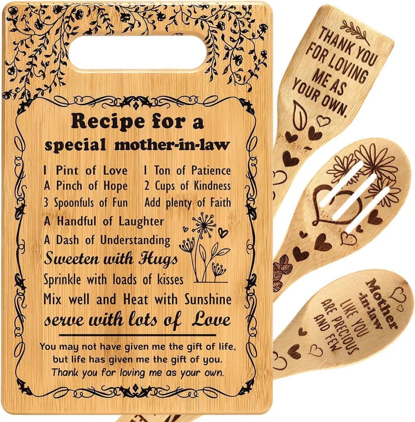 from Daughter Son in Law Best Mother in Law Birthday Christmas Wedding Gift to My Mother in law Cutting Boards Set Great Gifts for Mother in law Mother of the Bride Groom Gifts B0CG3KJ9S8