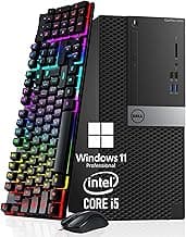Dell OptiPlex 3040 Mini Tower Desktop Computer PC, Quad-Core i5-6500 up to 3.6 GHz, 8GB RAM, 256GB SSD, Keyboard and Mouse, WiFi, BT, Windows 11 Pro (Renewed)