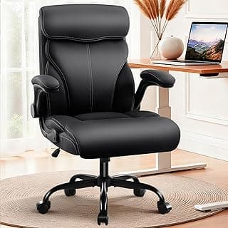 AreShark Office Chair - Executive High Back Breathable Comfy Desk Chair with Lumbar Support - Ergonomic Leather Rolling Swivel Computer Chair with Rock Function for Working Studying Gaming Relaxing