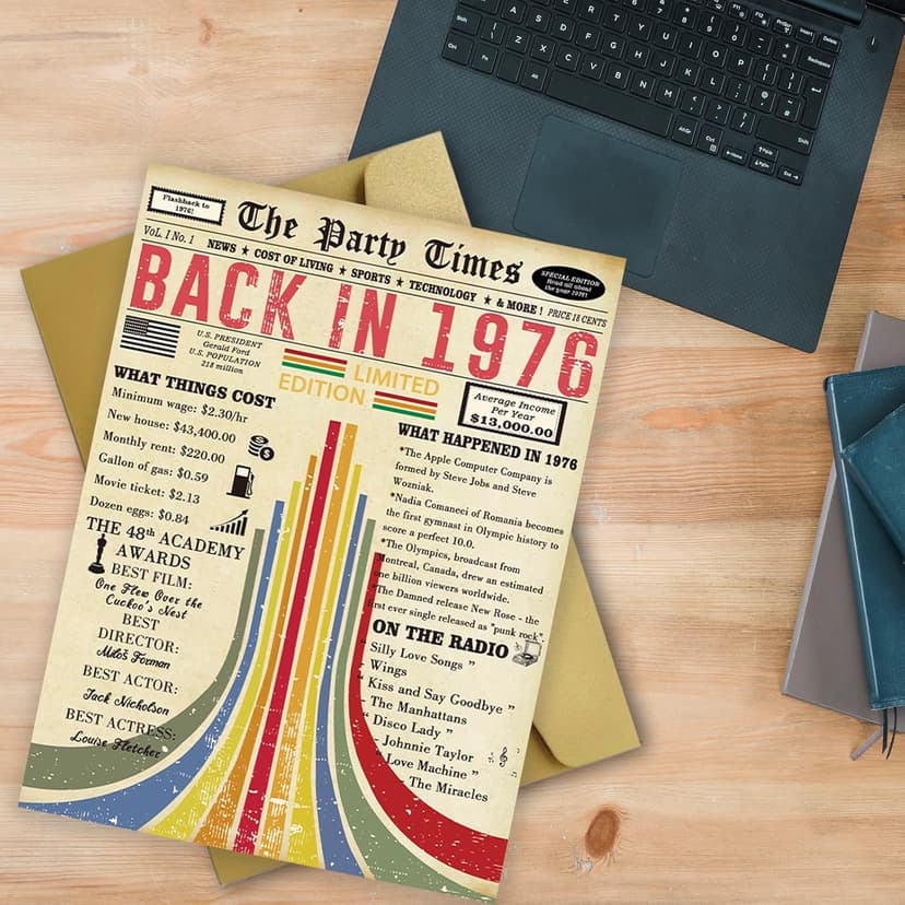 Vintage 50th Birthday Card, Happy 50th Birthday Gifts for Him Her, Funny 50 Year Old Birthday Gift Ideas for Couple, Unique 50th Birthday Decorations for Women Men