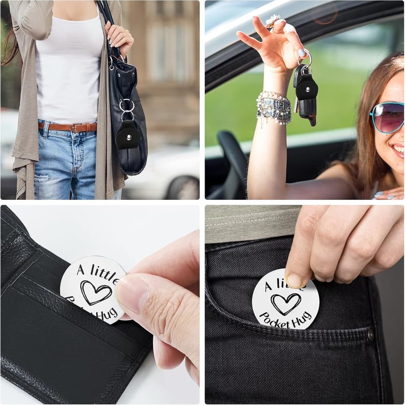 Pocket Hug Token Keychain for Men Him, Funny Boyfriend Gifts From Girlfriend, Long-distance Couple Gifts for Husband From Wife Christmas Birthday Valentine