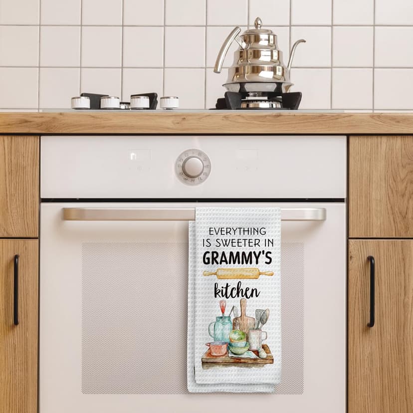 Grammy's Kitchen Towels, Gifts for Grammy Grammie Hand Towels, Grammy Christmas Dish Towels Tea Towels for Kitchen, Best Grammy Gifts, 16x24inch