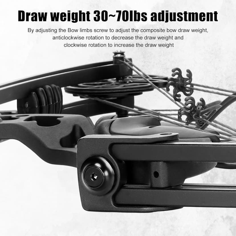 Compound Bow Kit Adjustable for Outdoor Use & Target Practice, 30-70lbs Archery Set with Carbon Arrows and Accessories