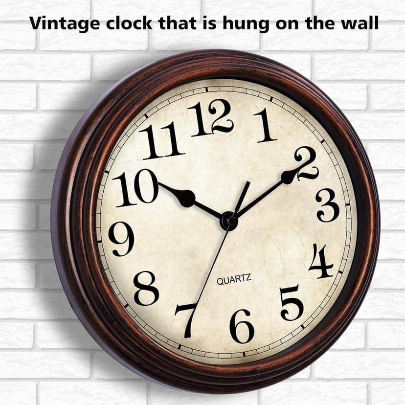 HYLANDA Wall Clock, 9 Inch Silent Non Ticking Classic Battery Operated Clocks, Decorative for Living Room, Bedrooms, Bathroom, Kitchen Office (Bronze)