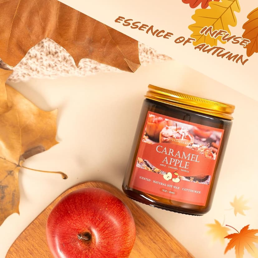 Fall Candles Set, 4 Pack Candles for Home Scented Natural Soy Wax, Autumn Gifts Set for Women Men, Fall Fragrance of Pumpkin/Cinnamon/Vanilla Cupcake/Apple B0F66HVPDY