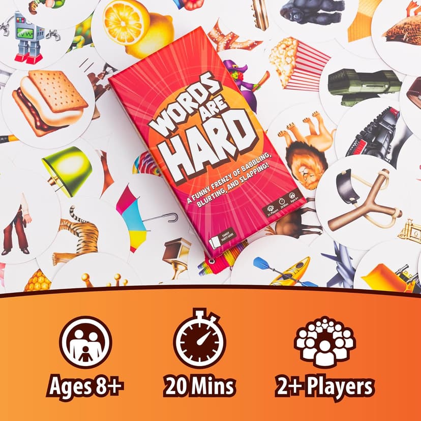 Lost Boy Entertainment Words are Hard - Party Games - Family Card Games - for Kids 8 and up - for Adults - Family Game Night - Travel Game - Creators of Piles!