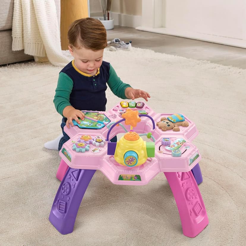 VTech Buzz and Learn Activity Table with Seven Interactive Play Zones, Pink