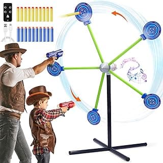 2-Player Shooting Game Toy,Foam Dart Toy Gun with Auto Reset Rotating Shooting Target,Ideal Gift for Kids Ages 4, 5, 6, 7, 8,9,10+
