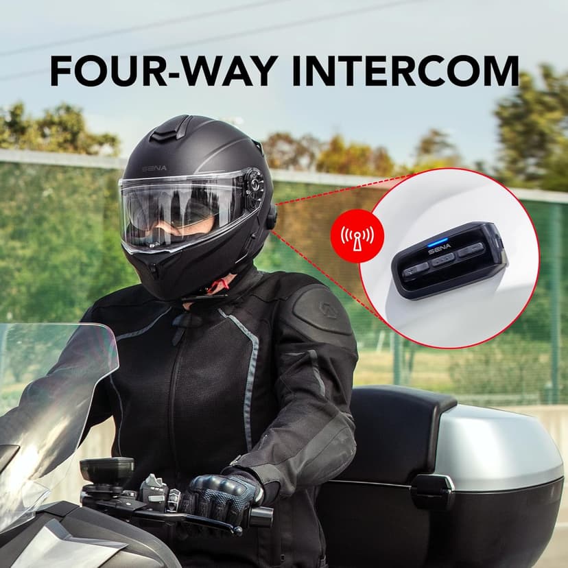 Sena Outrush R Bluetooth Modular Motorcycle Helmet with Intercom System (Gloss White, M)