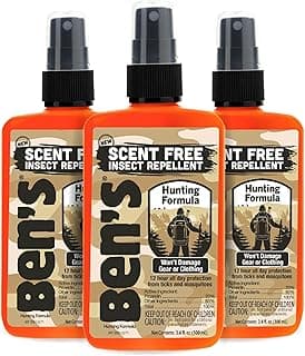 Ben's Hunting Formula - Tick & Mosquito Repellent for Up to 12 Hours of Protection - 20% Picaridin Bug Spray with Pump Spray - Sweat-Resistant - 3.4 oz (3 Pack)