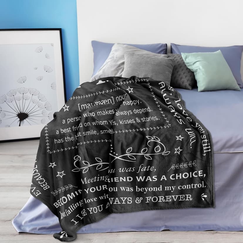 Anniversary Throw Gifts for Him, Gifts for Boyfriend Husband, Husband Boyfriend Blanket 50"X60", Men Birthday Gift Ideas, I Love You Present for Him Soft Throw Blanket