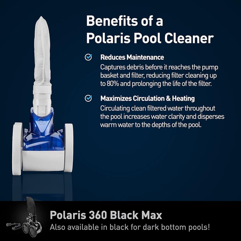 Polaris Vac-Sweep 360 Pressure-Side Cleaner for In-Ground Pools with a Dedicated Return Line