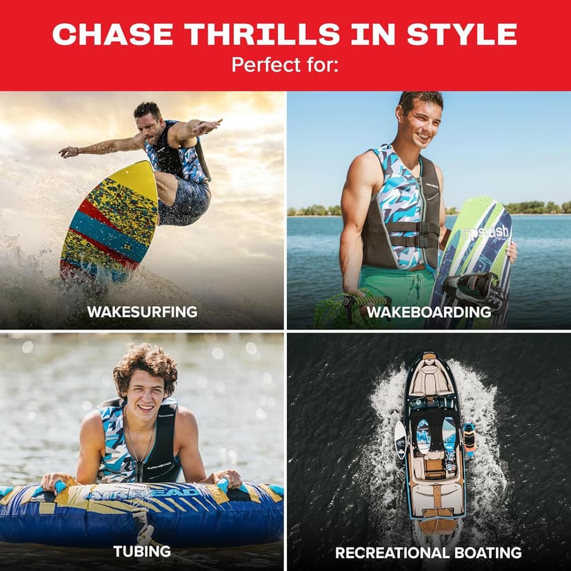 Airhead CAMO Cool Kwik-Dry Neolite Flex Life Jacket for Adults - USCG Approved Life Vest for Women & Men, Lightweight Flexible Watersports Vest for Boating, Wakeboarding, Kayaking & Jet Skiing