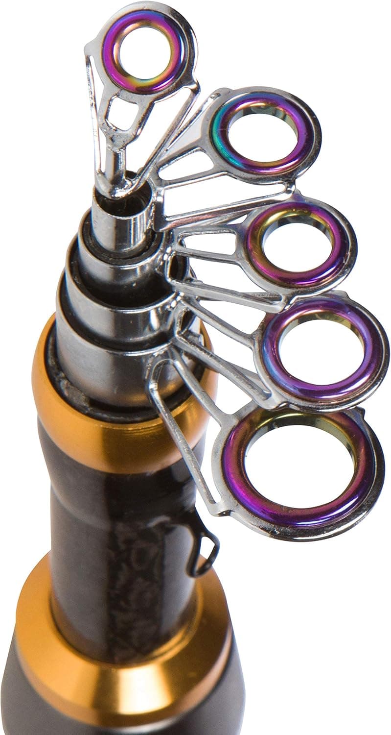 High Altitude Brands Lightweight Portable Telescopic Fishing Pole, Case and Available with Spinning Reel Rod Combo, Motorcycle, Car, Hiking, Backpacking, Wheelchair Travel Gear, Collapsible Poles