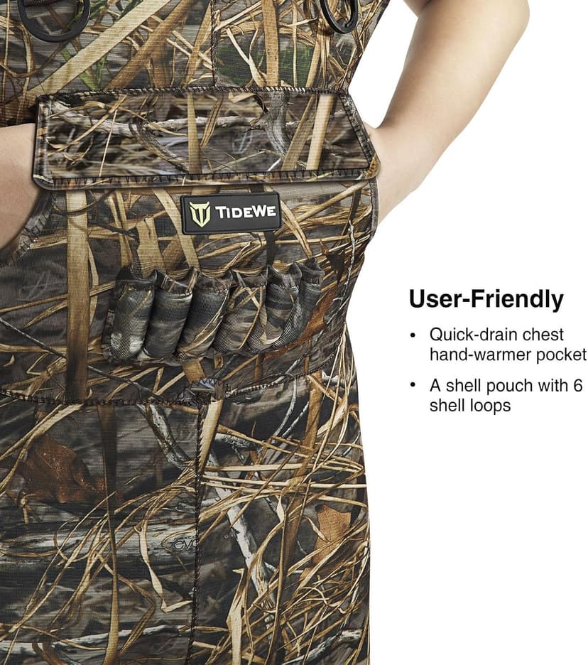 TIDEWE Hunting Waders with Boot Hanger & 600G Insulation, Waterproof Cleated Neoprene Bootfoot Fishing Chest Waders