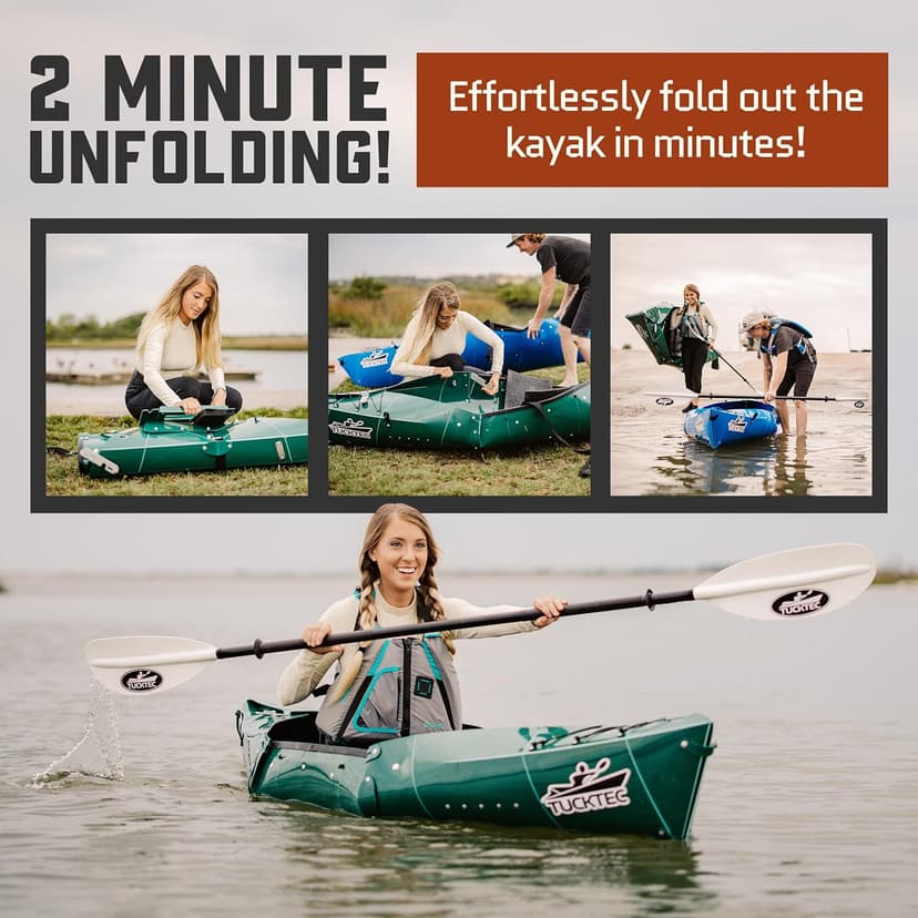 Tucktec 8' Jr. Foldable Kayak - 225 lb. Capacity - Made in USA