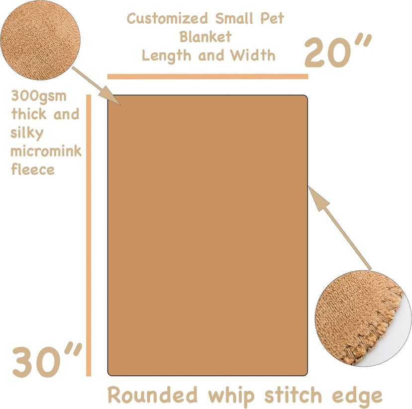 Custom Catch Personalized Dog Blanket - Gray or Beige - Small