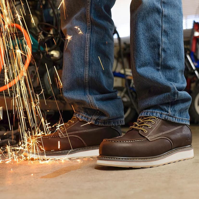 HISEA NINGO Work Boots for Men Steel/Soft Toe Boots,6” Water Resistant Slip Resistant Industrial & Construction Work Shoes, Composite Toe Working Boot