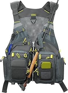 Gonex Fly Fishing Vest for Men Women, Comfortable Adjustable Fishing Vest with Multi-Pockets Reflective Stripes