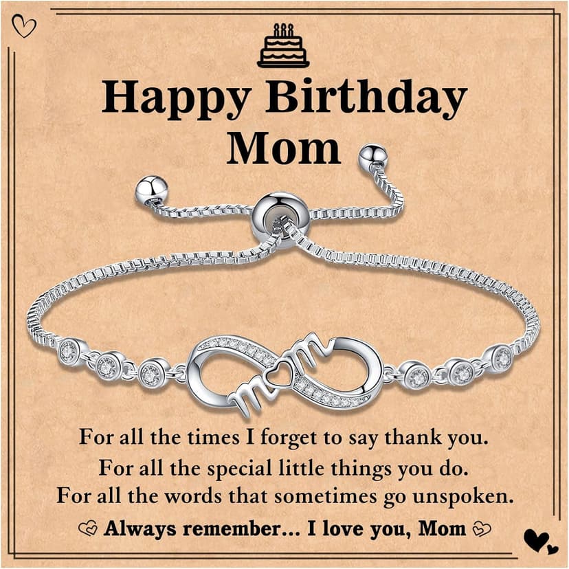 Gifts for Mom, Infinity Love Bracelets for Mom, Birthday Gifts for Women Wife Mother B0DGDBWBKV