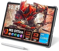 Tylvx 2-in-1Tablet Computer, 10.1" Touchscreen Tablet PC with Stylus and Case, Intel m3 8100Y up to 3.4GHz, 12GB RAM 256GB SSD, Win 11,for Home, Business, Students, Digital Sketching(Without Keyboard)