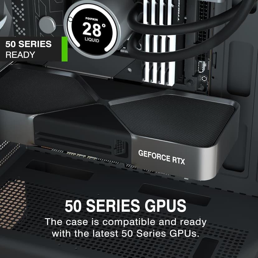 FOIFKIN M2 PC Case -Genuine Walnut Wood Front Panel Pre-Installed 7 PWM ARGB Fan (3x140mm+4x120mm), 360MM RAD Support, ATX Mid-Tower Gaming PC Case, with Type-C,FOIFKIN (Black, M2)