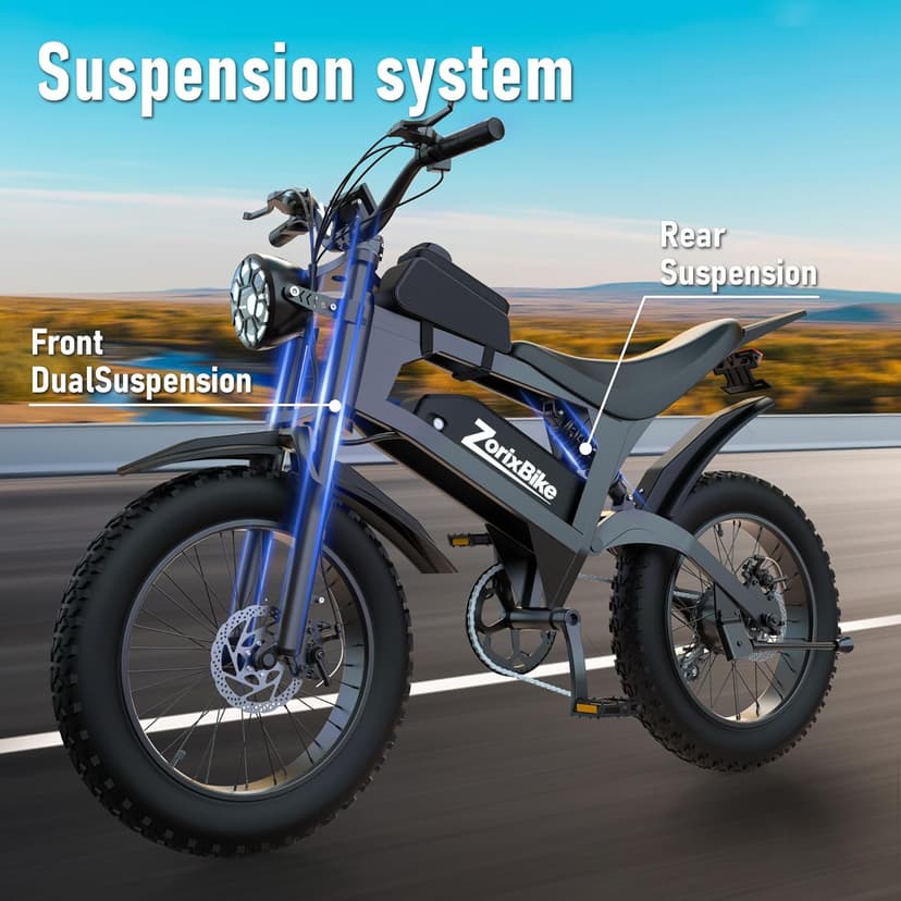 Electric Bike for Adults,48V 20AH - Peak Power 1500/3000W Brushless Motor Electric Bicycle - Max Speed 31-35MPH - Max 80 Miles Range - 20" x 4.0" Fat Tire Dirt E-Bike,7-Speed - UL 2849