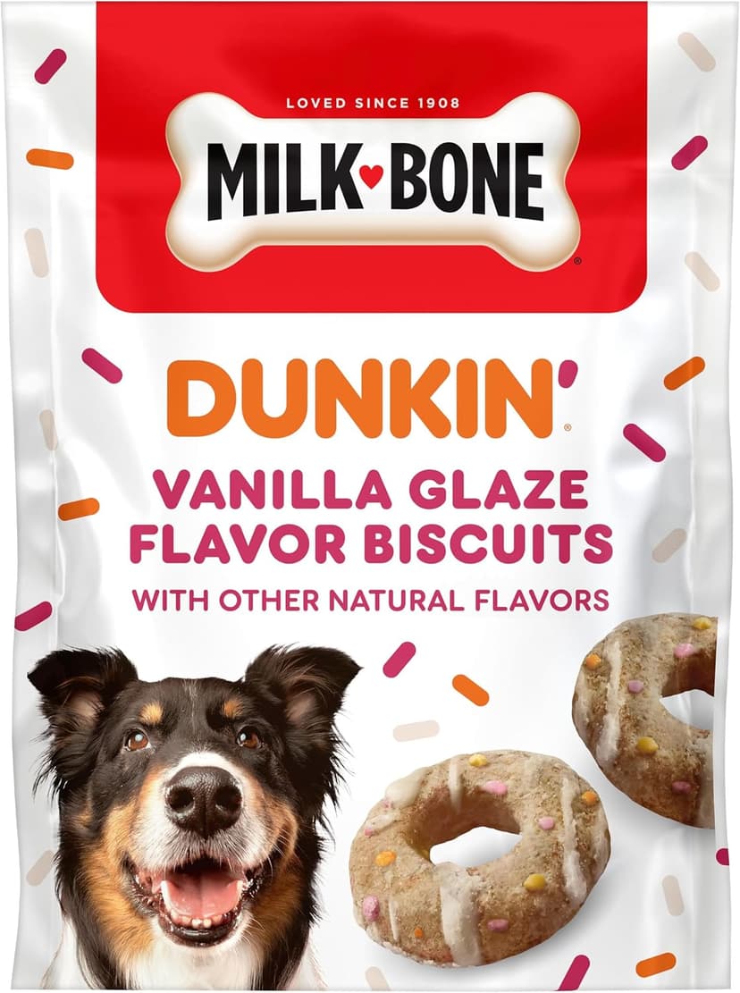 Milk-Bone Dunkin' Vanilla Glaze Flavor Dog Biscuits with Other Natural Flavors, 8 oz Bag