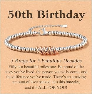 3 4 5 6 7 8 Decade Birthday Jewelry for Women Cool Happy Birthday Gift for 30 40 50 60 70 80 Year Old Women with Message Card Classy 30th-80th Birthday Gifts for Women, Rose Gold Charm Bracelet B0FH22JV4B