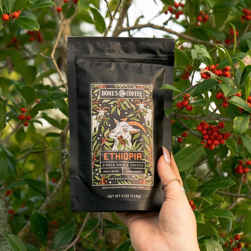 Bones Coffee Company NEW World Tour Sample Pack, Single-Origin Flavored Coffee Low Acid Medium Roast Arabica Beans Specialty Coffee Gifts Compatible Auto Drip and French Press, 4 oz Pack of 5 Ground B0BBY6V5T3