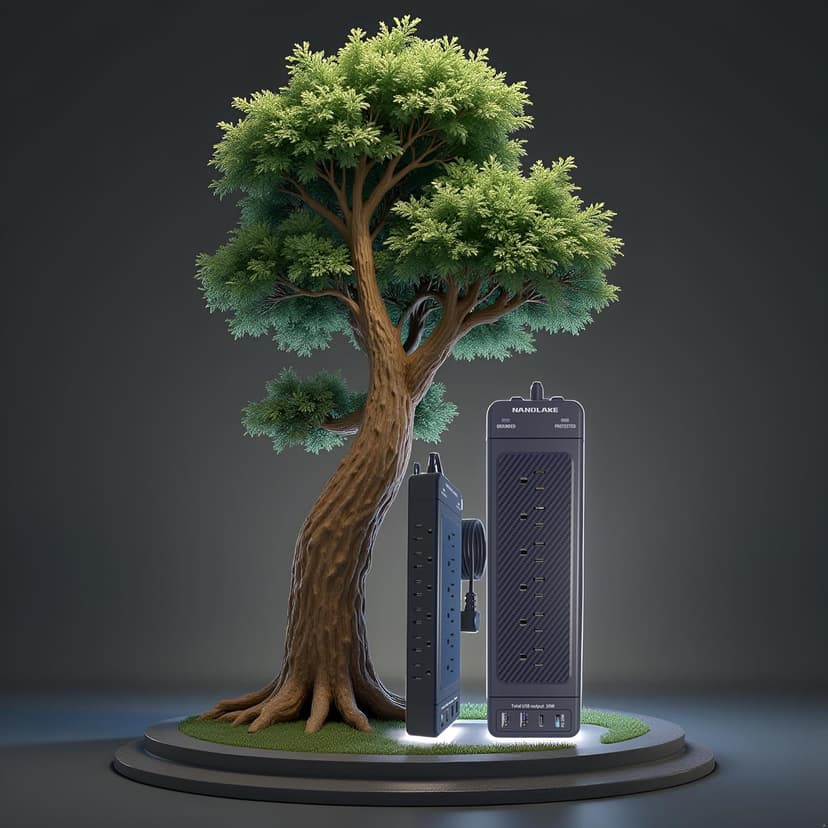 Surge Protector Power Strip/Heavy Duty 10ft Extension Cord with Multiple outlets/High Joules Protection (4800J)/18AC/1875W/15A/Usb A+C(PD20W),Flat Plug,Commercial,Industrial,Office,Home,Black