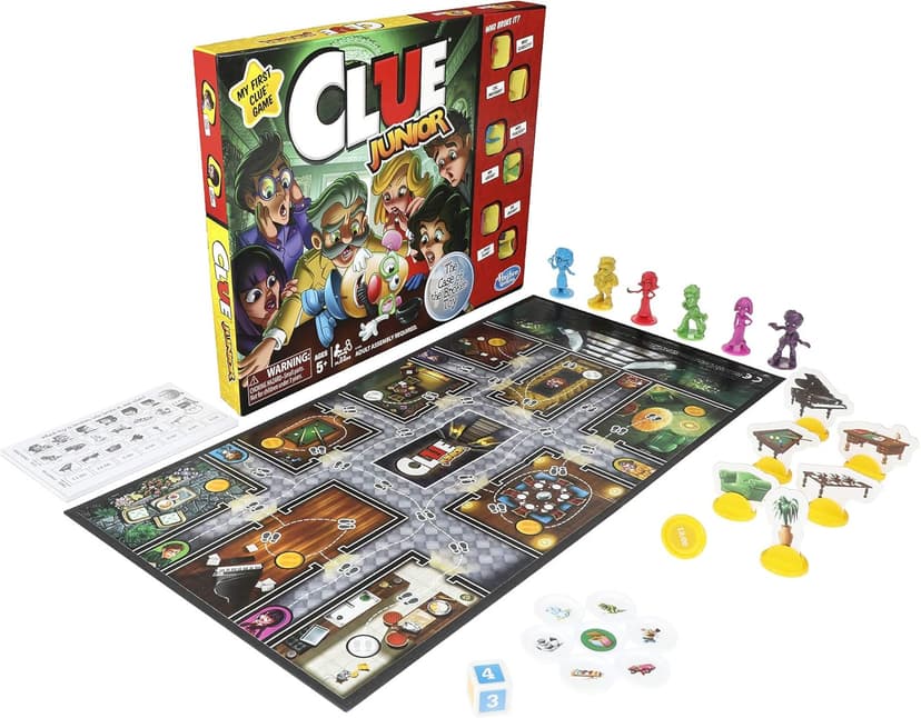 Hasbro Gaming Clue Junior Board Game for Kids Ages 5 and Up, Case of The Broken Toy, Classic Mystery Game for 2-6 Players
