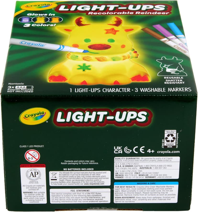 Crayola Light Ups Reindeer, Recolorable Light Up Toy for Kids, Reindeer Decor, Glow in the Dark, Holiday Gift for Kids, Ages 4+ B0DSQN9BBJ