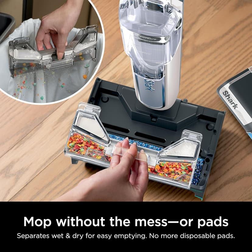 Shark HydroDuo with Dirt-Reveal Technology, Cordless, Everyday Hard Floor Cleaning System, Wet & Dry Debris Pickup, Mops & Scrubs All at Once, Hardwood, Tile, Laminate & Stone, Stone Metallic, WW201