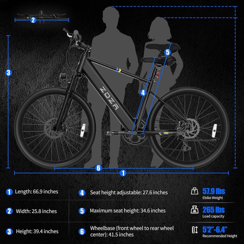 Electric Bike for Adults, 1000W Peak Motor, 60 Miles 22Mph Electric Bike, 26" Commuter E Bikes with 48V Built-in Removable Battery, Step-Thru Ebike, Adjustable Stem, 7-Speed & Front Suspension