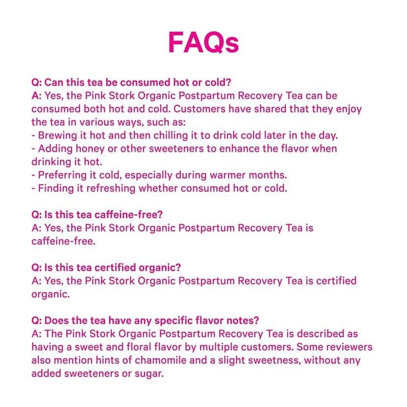 Pink Stork Postpartum Recovery Herbal Tea, Organic Red Raspberry Leaf with Chamomile, Hormone Balance for Women After Labor and Delivery, Strawberry Passion, Hot or Iced, Caffeine-Free, 15 Sachets