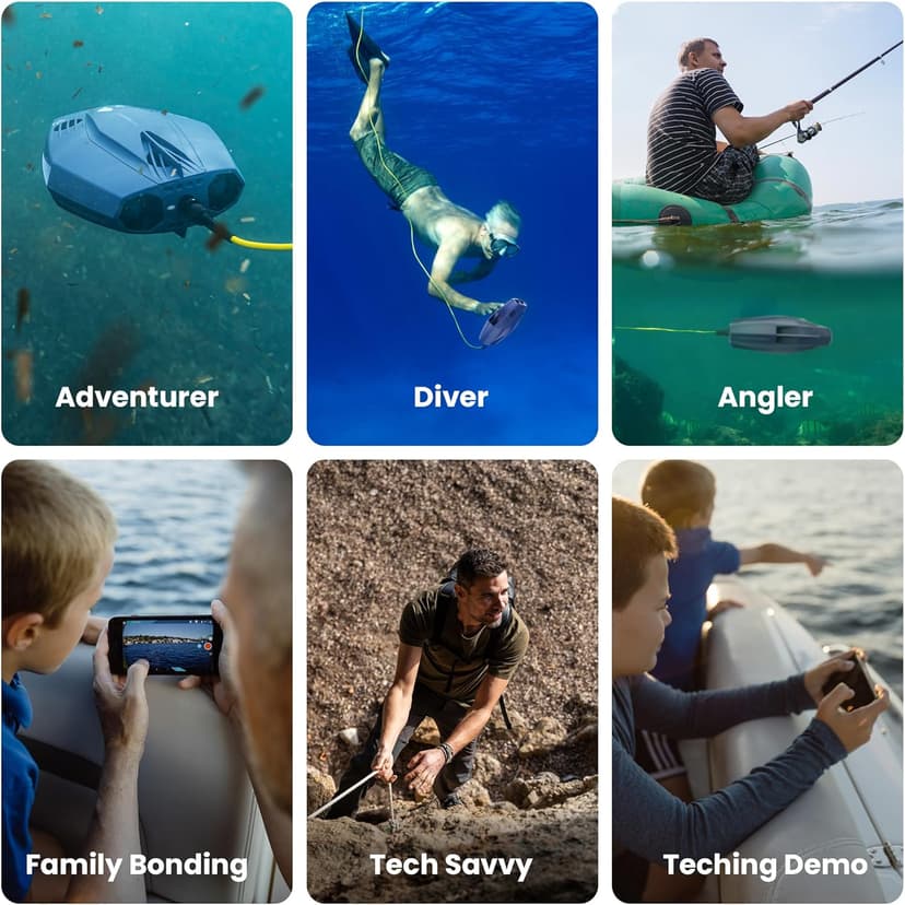 Chasing Dory Underwater Drone - Palm-Sized 1080p Full HD Underwater Drone with Camera for Real Time Viewing, APP Remote Control Purple (Lightpurple)
