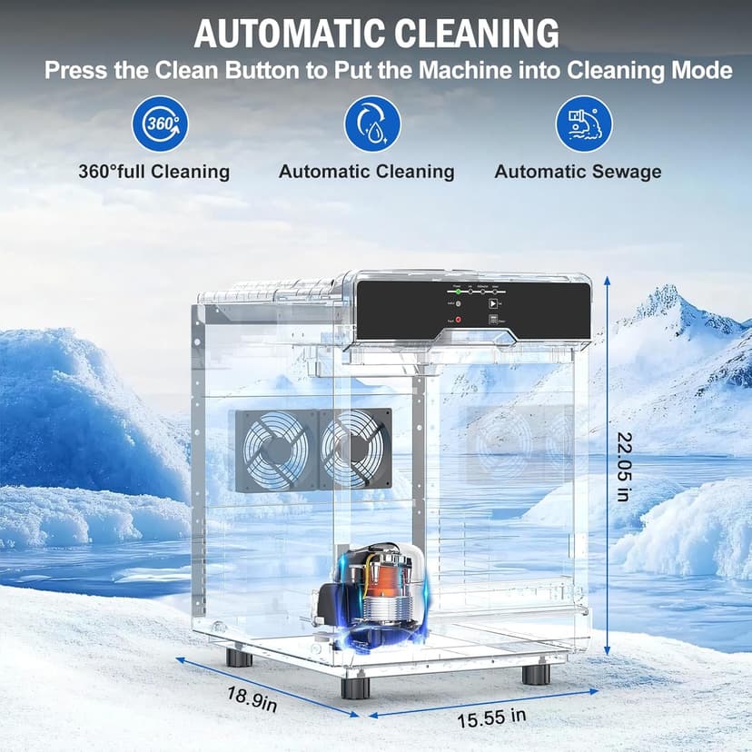 Nugget Ice Maker, 80 LBS/Day with 15 LBS Storage Bin, Freestanding Undercounter Ice Maker Machine Stainless Steel, Soft Chewable Pellet Ice Machine for Home Bar Kitchen Office, Self-Cleaning