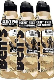 Ben's Hunting Formula - Tick & Mosquito Repellent for Up to 12 Hours of Protection - 20% Picaridin Bug Spray with EcoSpray Fine Mist Sprayer - Sweat-Resistant - 6 Fl Oz (Pack of 3)
