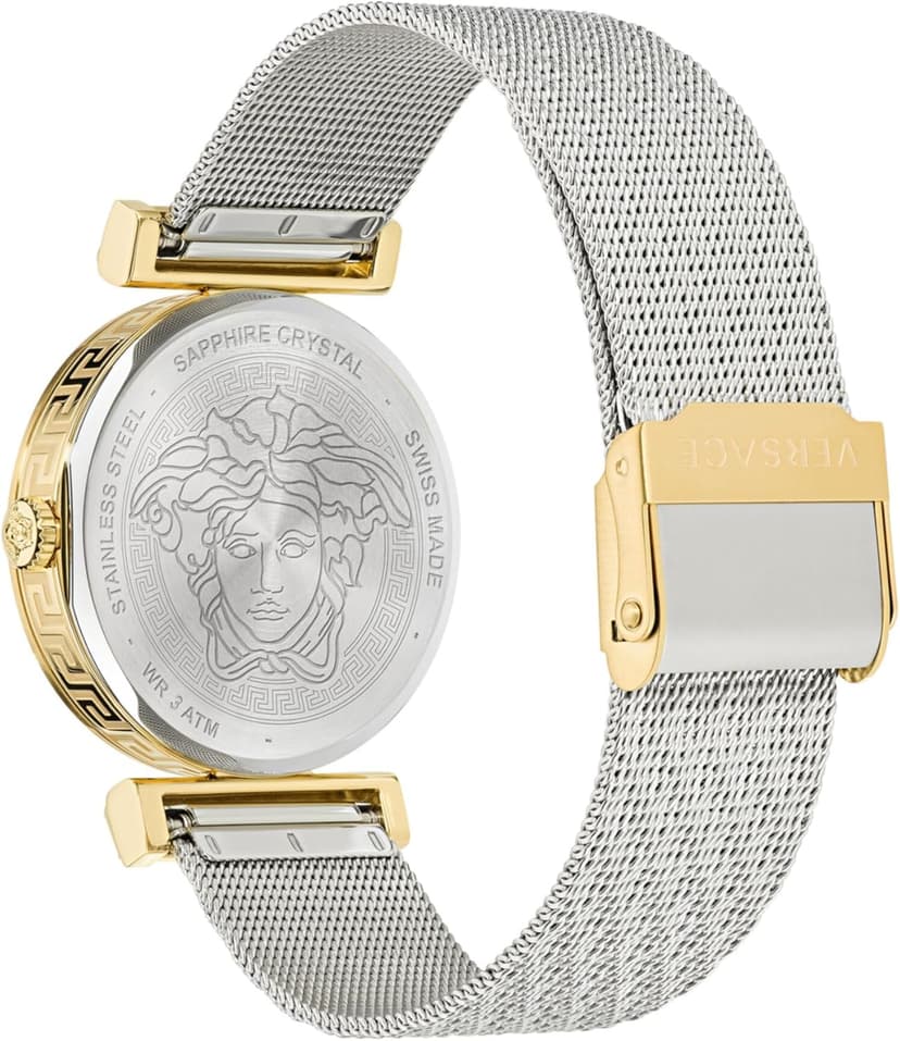 Versace Versace Regalia Collection Luxury Womens Watch Timepieces with a Two Tone Bracelet and Case featuring a Green Dial