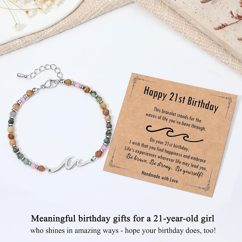 TONY & SANDY Friend Gifts for Women, Unique Birthday Gifts for Women, Sister Gift from Sister, Wave Bracelet, Christmas Stocking Stuffers for Woman Female, Bestie Friendship Bracelets B0FLYD2LY1